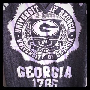 Victoria’s Secret Pink UGA v-neck tee
